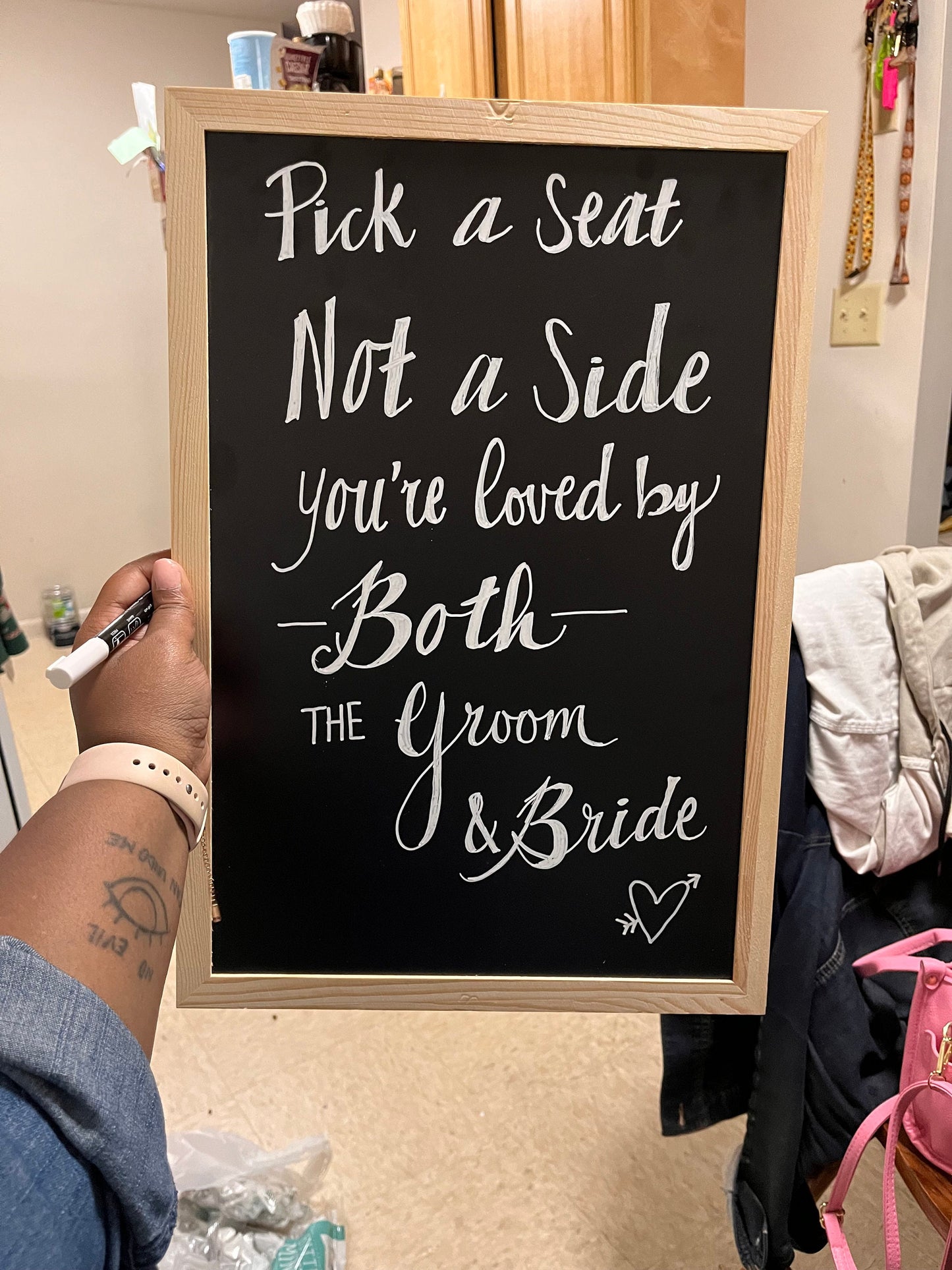 Pick A Seat Not A Side Bridal Sign